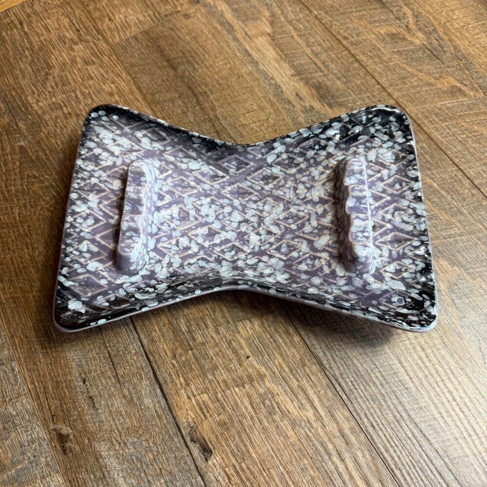 Vintage Ceramic Ashtray  pottery USA 403 Purple Speckled